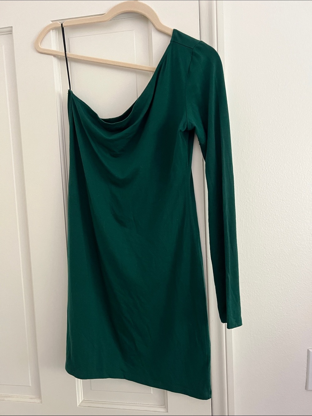 Reformation One-Shoulder Emerald Green Dress